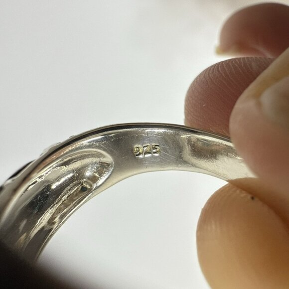 JTV Larimar Ring Blue Sterling Silver Bypass Adjustable 8-10 Pectolite 925 BBJ - Picture 8 of 13